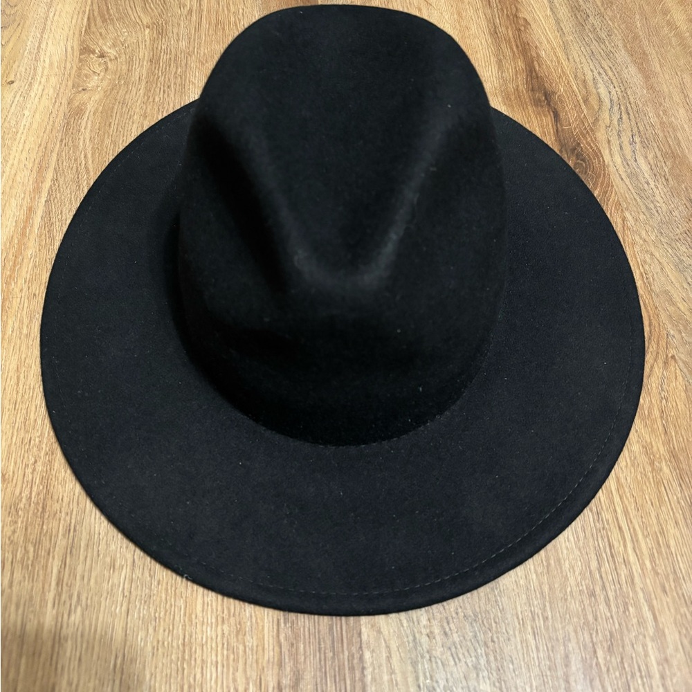 Gigi Pip Wes tall Fedora hat size 57 in black